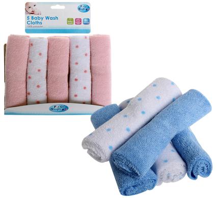 Cooey Face Cloths Pink 5 Pack