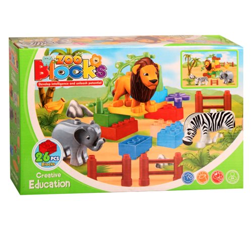 Building Blocks 26 Piece Zoo Construction Set