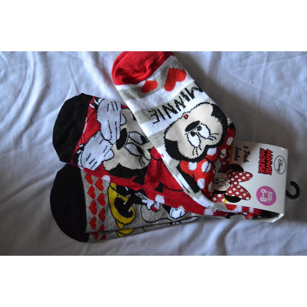 3 Pairs Socks - Minnie Mouse (age 6 to 8 years)