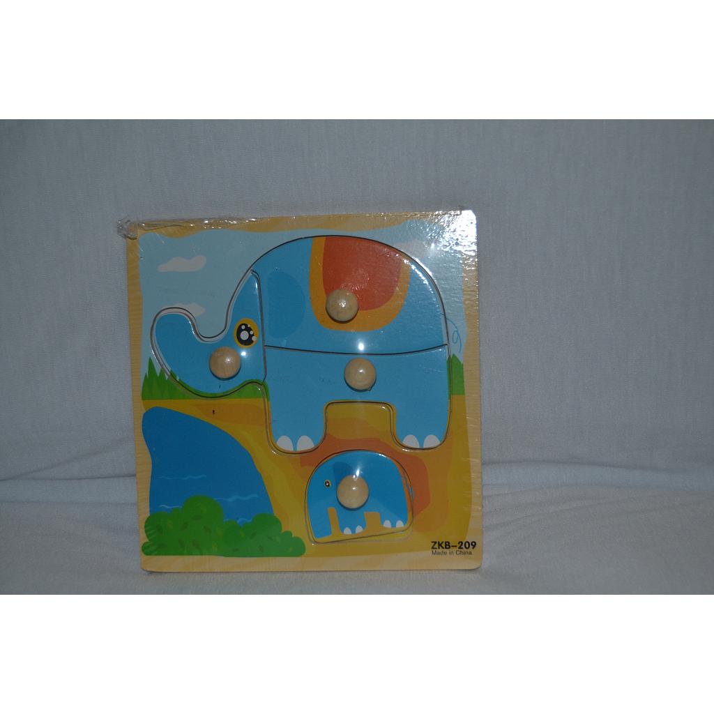 Edu Push-In Puzzle 4 Piece (Elephant)