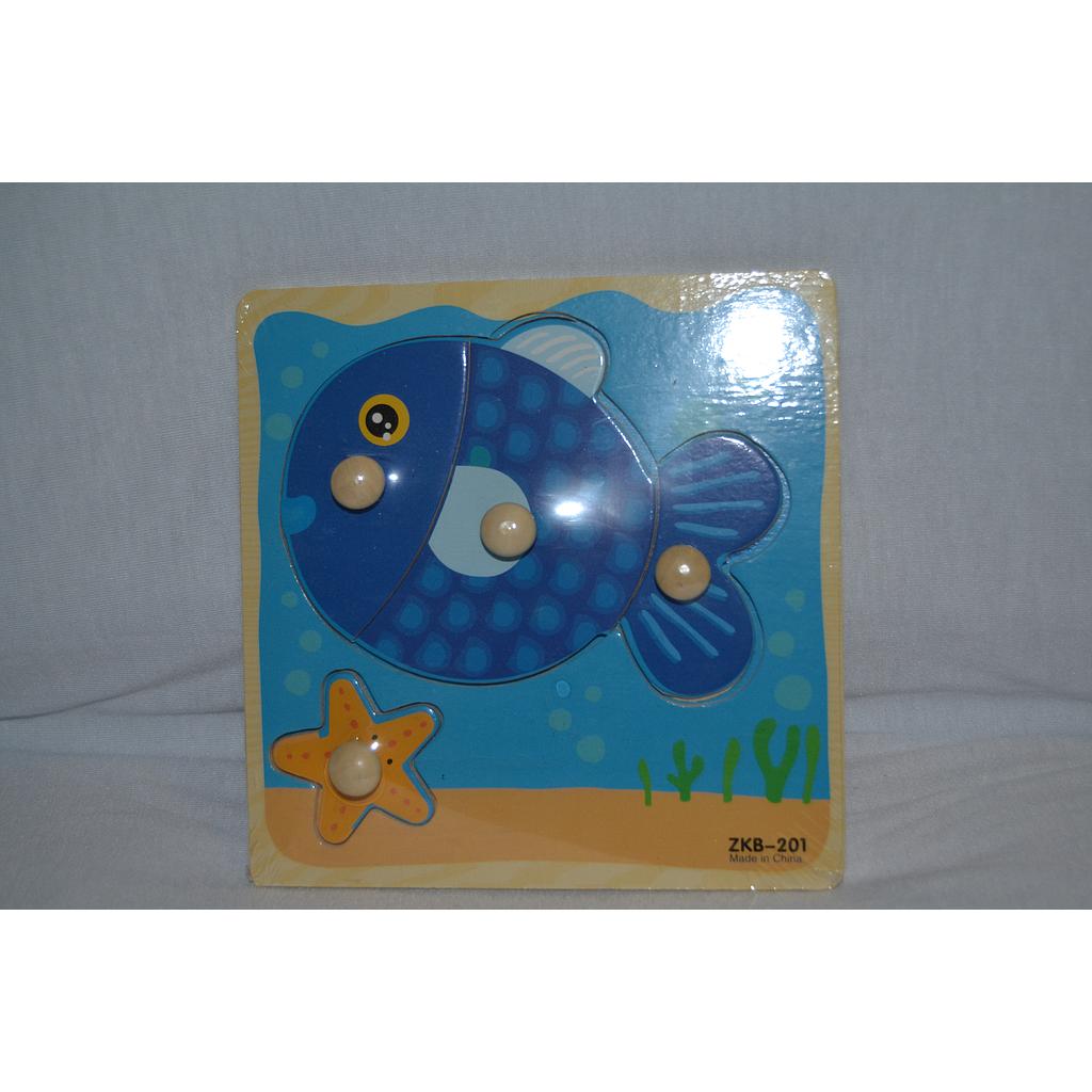 Edu Push-In Puzzle 4 Piece (Fish)