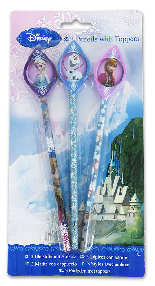 Frozen 3 piece Pencils with Toppers