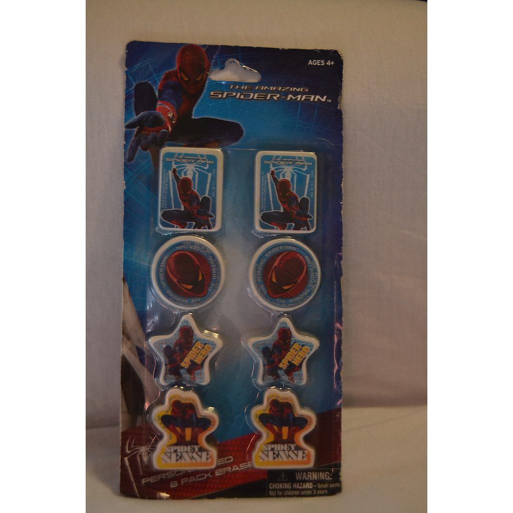 Spiderman Shaped Erasers 8 piece